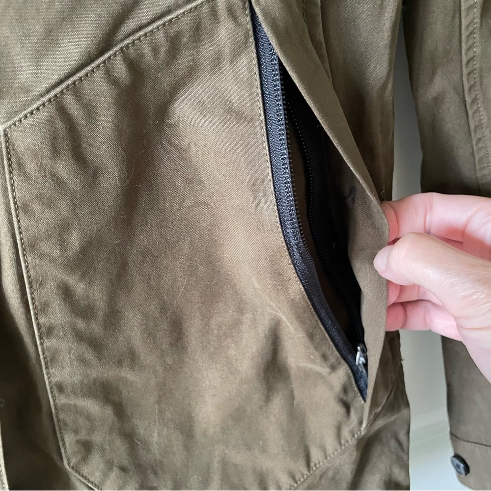 Aether Outlook Olive Green Button Front Cotton Fi… - image 8